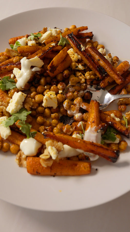 Harrisa Roasted Carrots & Chickpeas